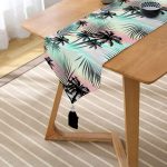 - UcgenRunner-2036-Gorsel2 - Realhomes  Livense Palmiye Yaprakları Özel Tasarım Püsküllü Şönil Üçgen Runner Realhomes