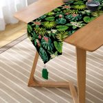 - UcgenRunner-2038-Gorsel2 - Realhomes  Siyah Zemin Yapraklar Özel Tasarım Püsküllü Şönil Üçgen Runner Realhomes