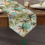 - UcgenRunner-2039-Gorsel1 - Realhomes Livense Palmiye Çizim Dekoratif Püsküllü Şönil Üçgen Runner Realhomes