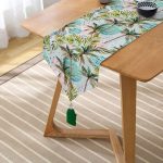 - UcgenRunner-2039-Gorsel2 - Realhomes Livense Palmiye Çizim Dekoratif Püsküllü Şönil Üçgen Runner Realhomes