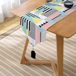 Modern Geometrik Şekiller Püsküllü Şönil Üçgen Runner Realhomes