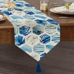 - UcgenRunner-2055-Gorsel1 - Realhomes Realhomes Mavi Temalı Geometrik Şekilli Dekoratif Özel Tasarım Püsküllü Şönil Üçgen Runner Realhomes