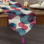 Livense Renkli Yuvarlak Desenli Püsküllü Şönil Üçgen Runner Realhomes