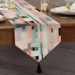 Renkli Boyama Dijital Baskılı Modern Püsküllü Şönil Üçgen Runner Realhomes