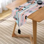 Renkli Boyama Dijital Baskılı Modern Püsküllü Şönil Üçgen Runner Realhomes