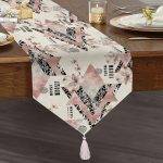 - UcgenRunner-2061-Gorsel1 - Realhomes  Realhomes Geometrik Desenli Çiçekli Dijital Baskılı Özel Tasarım Püsküllü Şönil Üçgen Runner Realhomes