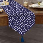 - UcgenRunner-2078-Gorsel1 - Realhomes  Realhomes Modern Mavi Etnik Motifli Dijital Baskılı Özel Tasarım Püsküllü Şönil Üçgen Runner Realhomes