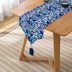 - UcgenRunner-2079-Gorsel2 - Realhomes  Mavi Cam Göbeği Etnik Desenli Dekoratif Püsküllü Şönil Üçgen Runner Realhomes