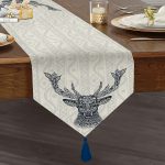 Realhomes Özel Tasarım Dijital Baskılı Modern Püsküllü Şönil Üçgen Runner Realhomes