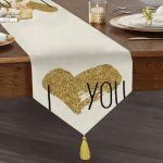 - UcgenRunner-2124-Gorsel1 - Realhomes  I Love You Aşk Temalı Dijital Baskılı Modern Püsküllü Şönil Üçgen Runner Realhomes