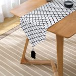 - UcgenRunner-2164-Gorsel2 - Realhomes  Siyah Geometrik Desenli Dijital Baskılı Modern Püsküllü Şönil Üçgen Runner Realhomes