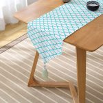 - UcgenRunner-2170-Gorsel2 - Realhomes  Mavi Geometrik Desenli Dijital Baskılı Moderm Püsküllü Şönil Üçgen Runner Realhomes