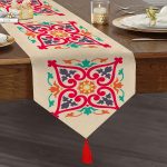 - UcgenRunner-2188-Gorsel1 - Realhomes  Modern Geometrik Desenli Dijital Baskılı Dekoratif Püsküllü Şönil Üçgen Runner Realhomes