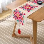 - UcgenRunner-2188-Gorsel2 - Realhomes  Modern Geometrik Desenli Dijital Baskılı Dekoratif Püsküllü Şönil Üçgen Runner Realhomes