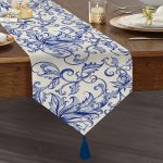 - UcgenRunner-2190-Gorsel1 - Realhomes  Modern Sarmaşık Desenli Dijital Baskılı Dekoratif Püsküllü Şönil Üçgen Runner Realhomes