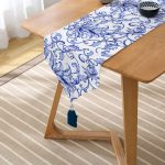 - UcgenRunner-2190-Gorsel2 - Realhomes  Modern Sarmaşık Desenli Dijital Baskılı Dekoratif Püsküllü Şönil Üçgen Runner Realhomes