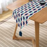 - UcgenRunner-2191-Gorsel2 - Realhomes  Renkli Geometrik Desenli Dijital Baskılı Modern Püsküllü Şönil Üçgen Runner Realhomes