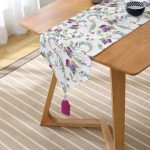 Çini Desenli Dijital Baskılı Dekoratif Püsküllü Şönil Üçgen Runner Realhomes