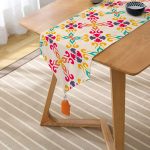 - UcgenRunner-2227-Gorsel2 - Realhomes  Krem Zeminli Geometrik Dijital Baskılı Püsküllü Şönil Üçgen Runner Realhomes