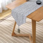 - UcgenRunner-2246-Gorsel2 - Realhomes  Geometrik Desenli Dijital Baskılı Modern Püsküllü Şönil Üçgen Runner Realhomes