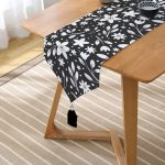 - UcgenRunner-2252-Gorsel2 - Realhomes  Füme Zeminli Çiçek Desenli Dijital Baskılı Modern Püsküllü Şönil Üçgen Runner Realhomes