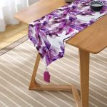 - UcgenRunner-2267-Gorsel2 - Realhomes  Sulu Boya Yaprak Temalı Dijital Baskılı Modern Püsküllü Şönil Üçgen Runner Realhomes