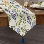 - UcgenRunner-2269-Gorsel1 - Realhomes  Modern Sümbül Desenli Dijital Baskılı Dekoratif Püsküllü Şönil Üçgen Runner Realhomes