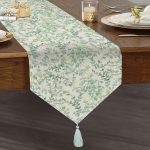 - UcgenRunner-2272-Gorsel1 - Realhomes Modern Yaprak Motifli Dijital Baskılı Dekoratif Püsküllü Şönil Üçgen Runner Realhomes