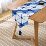 - UcgenRunner-2291-Gorsel2 - Realhomes Geometrik Sulu Boyalı Dijital Baskılı Dekoratif Püsküllü Şönil Üçgen Runner Realhomes