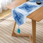 - UcgenRunner-2300-Gorsel2 - Realhomes  Mavi Kareli Resimli Dijital Baskılı Modern Püsküllü Şönil Üçgen Runner Realhomes