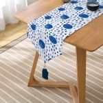 - UcgenRunner-2304-Gorsel2 - Realhomes  Mavi Yuvarlak Desenli Dijital Baskılı Modern Püsküllü Şönil Üçgen Runner Realhomes