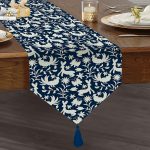 - UcgenRunner-2319-Gorsel1 - Realhomes  Hayvan Figürlü Dijital Baskılı Dekoratif Püsküllü Şönil Üçgen Runner Realhomes