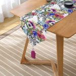 - UcgenRunner-2341-Gorsel2 - Realhomes  Rengarenk Çiçek Baskılı Dekoratif Püsküllü Şönil Üçgen Runner Realhomes