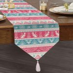 - UcgenRunner-2357-Gorsel1 - Realhomes  Mavi Pembe Etnik Desenli Dekoratif Püsküllü Şönil Üçgen Runner Realhomes