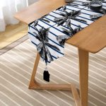 Çizgili Palmiye Yaprakları Dekoratif Püsküllü Şönil Üçgen Runner Realhomes