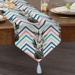 - UcgenRunner-2362-Gorsel1 - Realhomes  Realhomes Zigzag Zeminde Ananaslar Dekoratif Özel Tasarım Püsküllü Şönil Üçgen Runner Realhomes