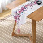 - UcgenRunner-2374-Gorsel2 - Realhomes  Realhomes Şarmaşık Gül Desenli Kuş Motifli Dijital Baskılı Özel Tasarım Püsküllü Şönil Üçgen Runner Realhomes