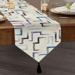 - UcgenRunner-2383-Gorsel1 - Realhomes Snake Temalı Desenli Dijital Baskılı Püsküllü Şönil Üçgen Runner Realhomes