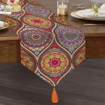 - UcgenRunner-2403-Gorsel1 - Realhomes  Realhomes Sarmal Daire Desenli Çini Motifli Dijital Baskılı Özel Tasarım Püsküllü Şönil Üçgen Runner Realhomes