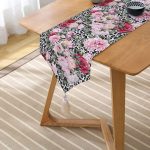 Realhomes Leopar Temalı Kavaniçe Desenli Dijital Baskılı Özel Tasarım Püsküllü Şönil Üçgen Runner Realhomes