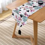 Düzensiz Geometrik Şekiller Dijital Baskılı Püsküllü Şönil Üçgen Runner Realhomes