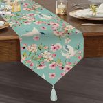 - UcgenRunner-2444-Gorsel1 - Realhomes  Ebabil Kuşları Motifli Dekoratif Püsküllü Şönil Üçgen Runner Realhomes