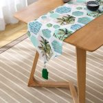 Geometrik Palmiye Desenli Dijital Baskılı Püsküllü Şönil Üçgen Runner Realhomes