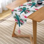 Mavi Papağan Dijital Baskılı Püsküllü Şönil Üçgen Runner Realhomes