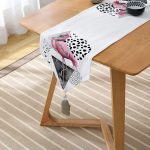 - UcgenRunner-2466-Gorsel2 - Realhomes  Martı Desenli Flamingo Temalı Dijital Baskılı Püsküllü Şönil Üçgen Runner Realhomes