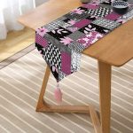 Realhomes Mozaik Desenli Geometrik Şekiller Dekoratif Özel Tasarım Püsküllü Şönil Üçgen Runner Realhomes