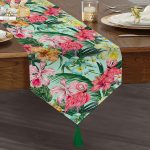 - UcgenRunner-2493-Gorsel1 - Realhomes  Yalnız Flamingo Motifli Dijital Baskılı Püsküllü Şönil Üçgen Runner Realhomes