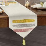 Believe Dream Shine Çizimli Modern Baskılı Püsküllü Şönil Üçgen Runner Realhomes