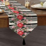 Notalar Temalı Dijital Baskılı Püsküllü Şönil Üçgen Runner Realhomes