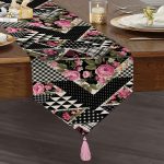 Karma Çiçek Geometrik Desenler Modern Püsküllü Şönil Üçgen Runner Realhomes